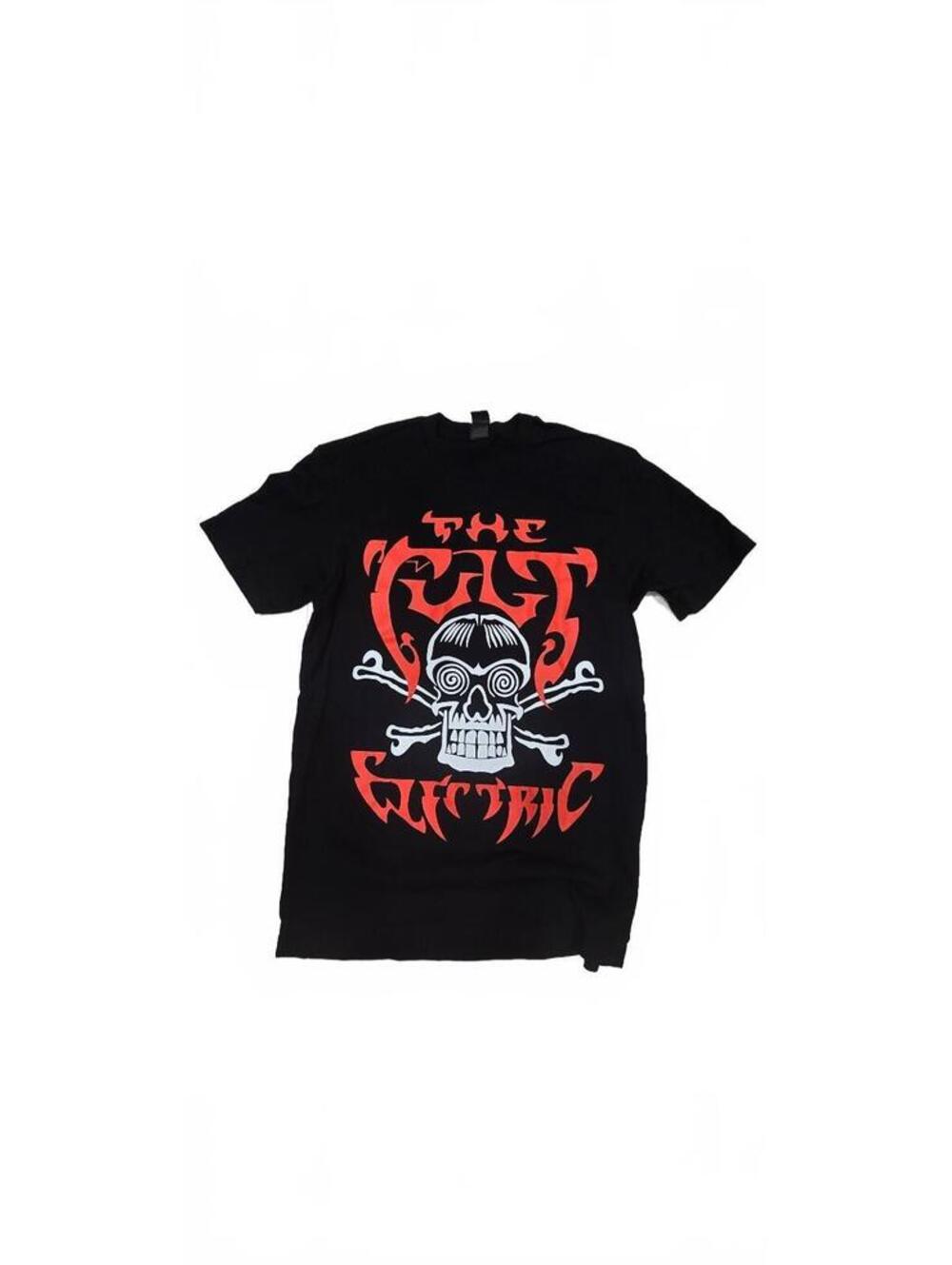 Azure Black Cotton Graphic T-Shirt with Skull Design